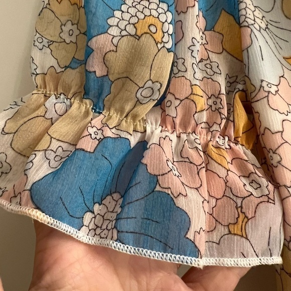 Eilly Bazar Short Sleeve Zip-Up Y2K Fitted Dress Size Small- Floral- Spring - Picture 6 of 12